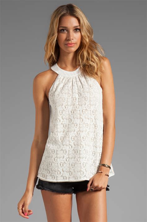 Lyst Testament Crochet Halter Top In White In White