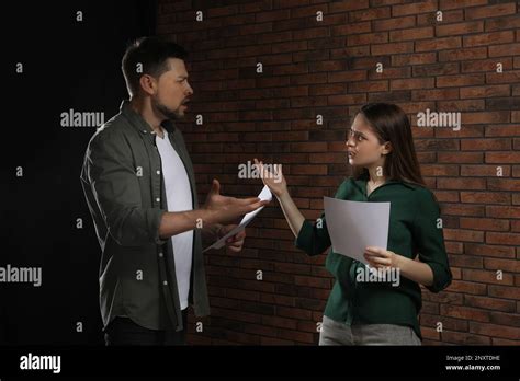 Professional Actors Rehearsing On Stage In Theatre Stock Photo Alamy