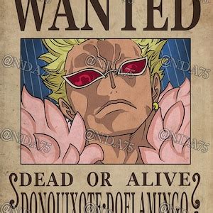 One Piece Wanted Poster DOFLAMINGO Buy 2 Get 1 Free See Etsy