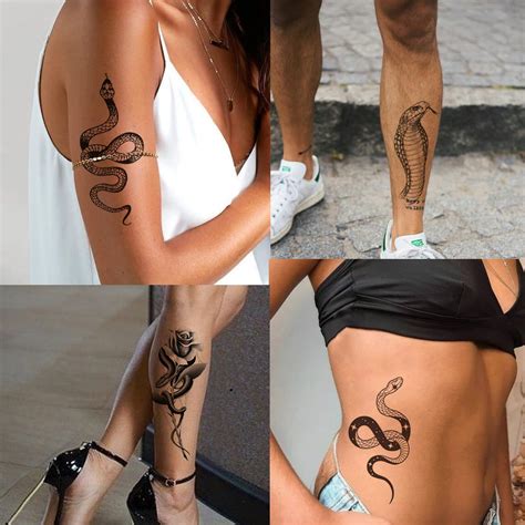 Tazimi Snake Temporary Tattoos Sheets Of Black Philippines Ubuy