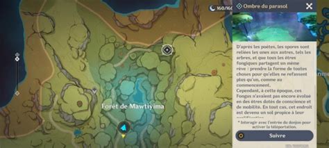 Ombre du parasol Genshin Impact Comment débloquer l accès au donjon