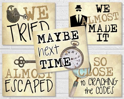 Escape Room Signs Escape Room Photo Props Printable Escape Etsy