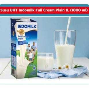 Jual Susu Uht Indomilk Full Cream Plain Liter Ml Shopee Indonesia