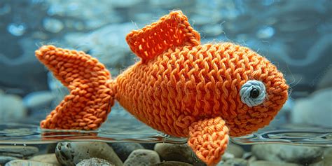 Vibrant Handmade Crochet Goldfish Perfect For Kids And Decor Background