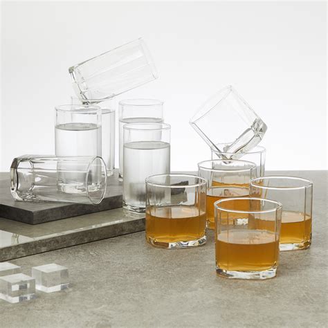 Ocean 12 Piece Solid Whiskey And Water Glass Set 300 Ml330 Ml