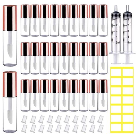 AMORIX 50PCS Mini Lip Gloss Tubes With Wand 1 2ml Empty Lip Gloss