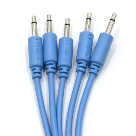 Eurorack Patch Cables 5 Pack 9 150cm Blue Modularsynthlab