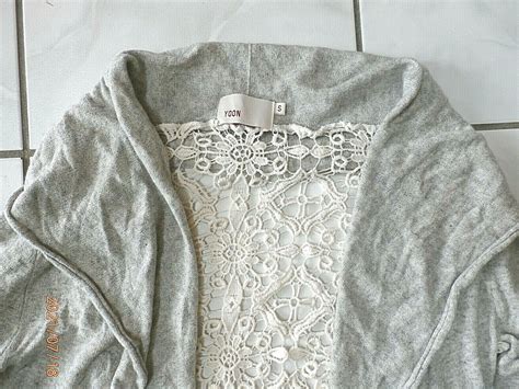 Anthropologie Lace Lengths Cardigan By Yoon Gray Chic Gem