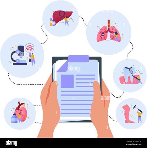 Health Checkup Composition With Medicine And Treatment Symbols Flat