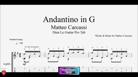 Andantino In G By Matteo Carcassi With Guitar Tutorial FREE TABs YouTube