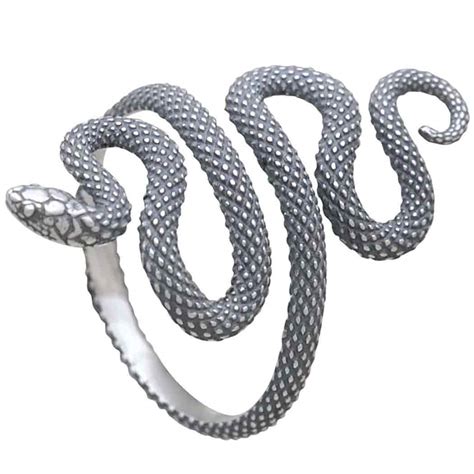 Sterling Silver Textured Adjustable Snake Ring