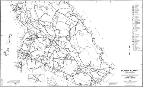 1990 Road Map Of Bladen County North Carolina