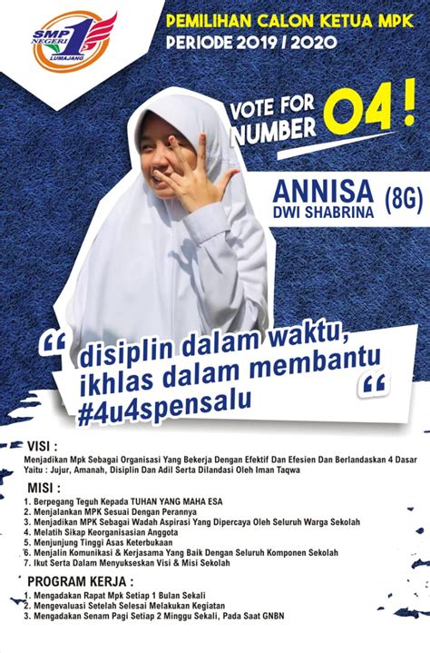 Mengintip Poster Keren Para Kandidat Ketua Osis Dan Ketua Mpk Smp N 1