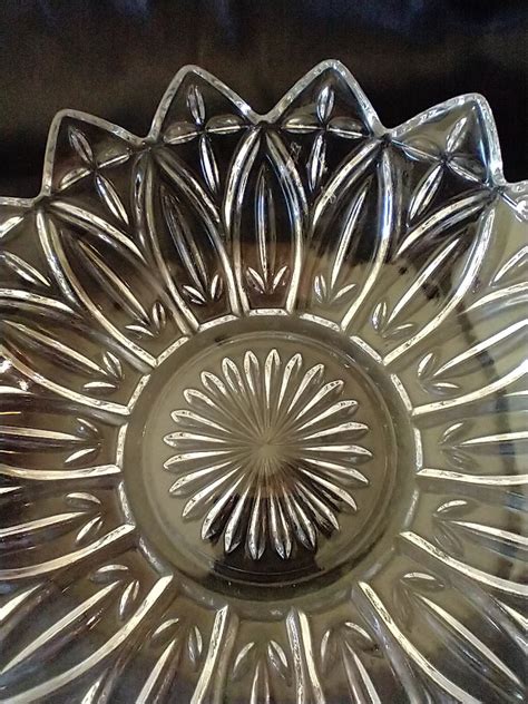 Vintage Federal Glass Petal Pattern Bowl Clear Etsy