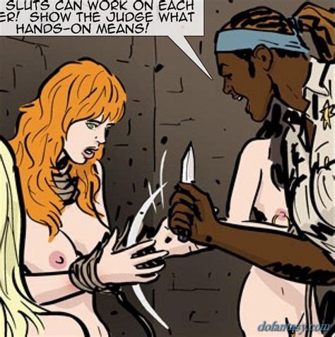 Redhead And Blonde Slave Girls Asked To BDSM Art Collection Pic