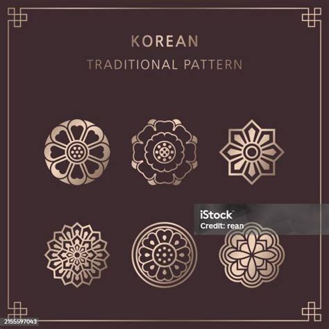 Set Of Korean Traditional Design Elements Stock Illustration Download Image Now Abstract