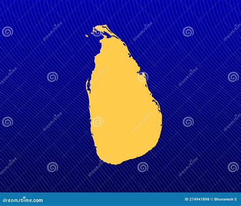 Sri Lanka Vector Map Isolated On White Background High Detailed Black