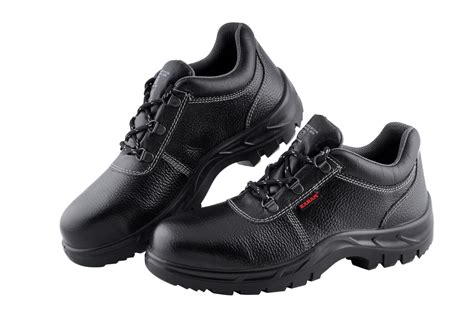 Karam Fs055 Black Leather Safety Shoes For Men Single Density Steel