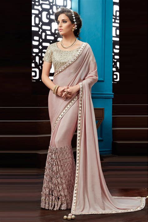 Chiffon Party Wear Saree In Pink Colour Chiffon Saree Party Wear