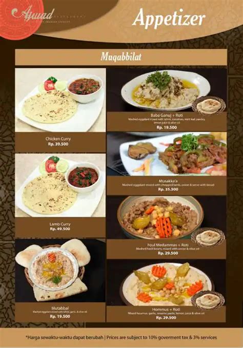 Menu At Ajwad Resto Restaurant Jakarta Jl Raya Condet No50 Rw3