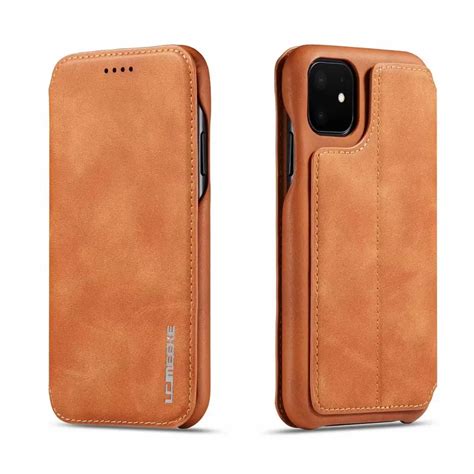 Coque Rabat En Cuir V Ritable Avec Support Magn Tique Pour Iphone