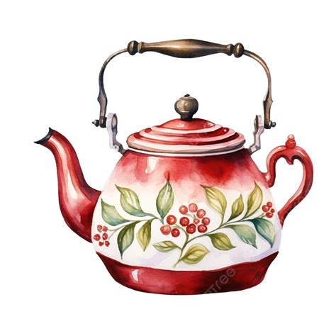 Watercolor Tea Kettle Clip Art Watercolor Clip Art Painted Png