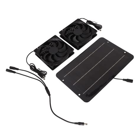 10w 12v Solar Panel Dual Fans Kit Waterproof Portable Solar Powered Exhaust Ventilation Fan For