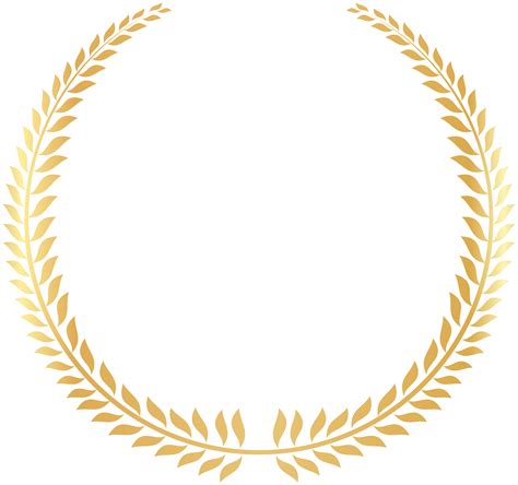 Gold Laurel Wreath Vector Award Emblem Elegant Badge Achievement