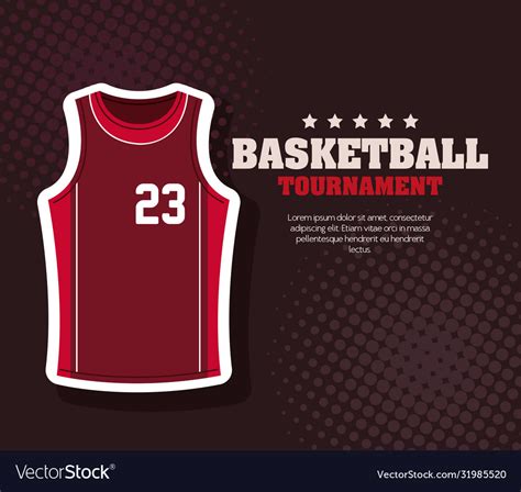 Basketball Tournament Emblem Design Royalty Free Vector