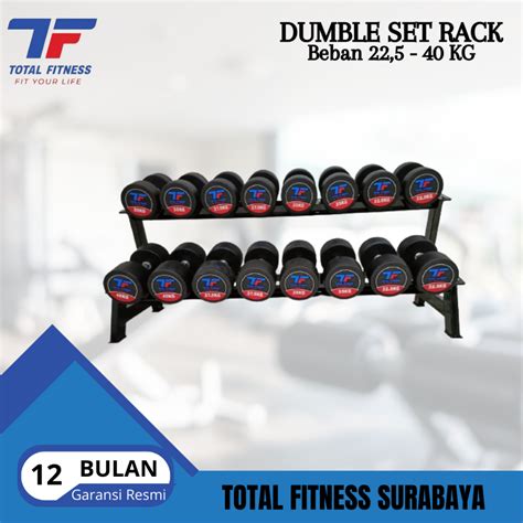 Jual Alat Fitness Angkat Berat Dumble Set Rack Beban 22 5 40 Kg Merk