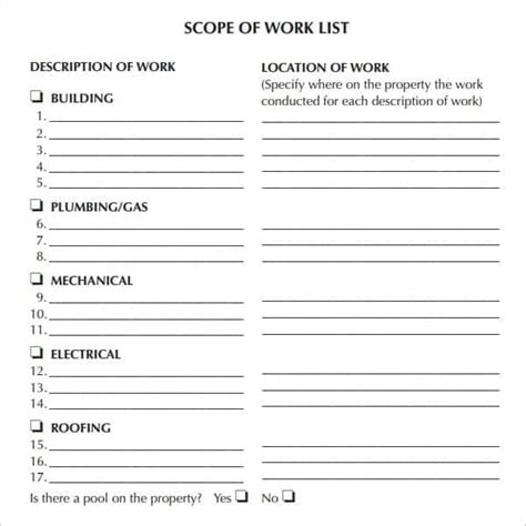 7 Construction Scope Of Work Templates Word Excel Pdf Formats