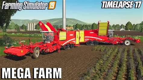 Starting The Big Potato Harvest Mega Farm Challenge Timelapse 17 Farming Simulator 19