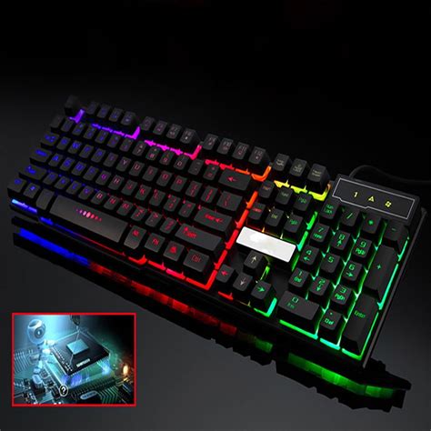 Colorful Crack Led Illuminated Backlit Usb Wired Pc Rainbow Gaming