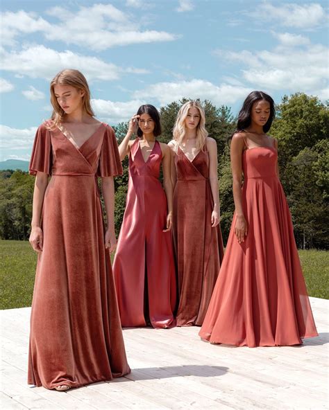 Rust Color Bridesmaid Dresses With Sleeves Warehouse Of Ideas