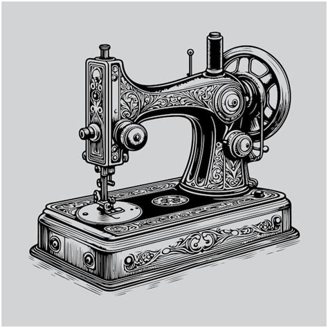 Premium Vector Vintage Sewing Machine Vector Illustration