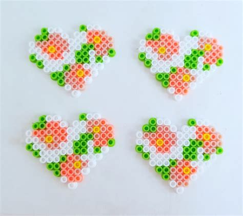 Heart Magnet Set Easy Perler Beads Ideas Hama Beads Patterns Perler Bead Patterns