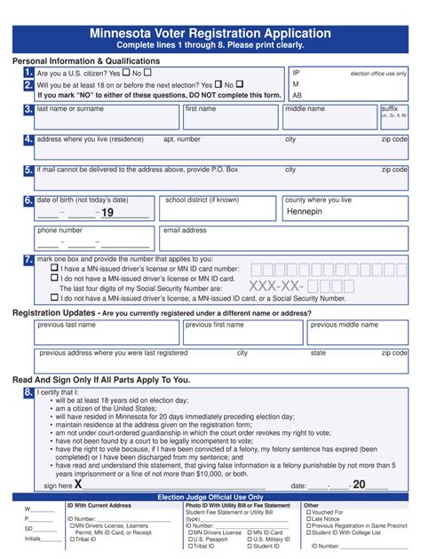 Fillable Online Ci Shorewood Mn Voter Registration Application