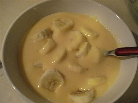 For the love, and lovers, of food.: Banana and custard.