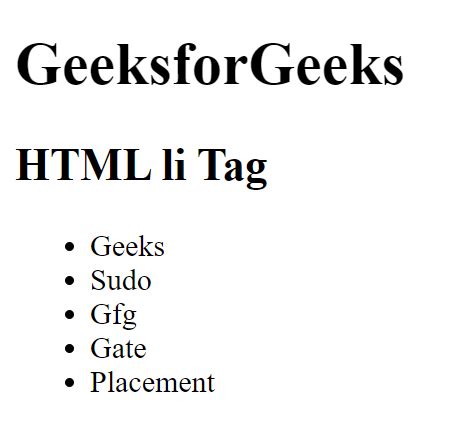 Html Tag Geeksforgeeks