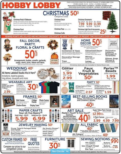 Hobby Lobby Weekly Ad Oct 22 Oct 28 2023