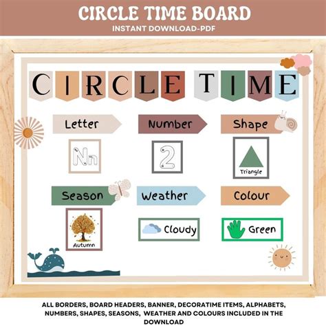 Circle Time Board Daycare Learning Preschool Homeschool Focus Board