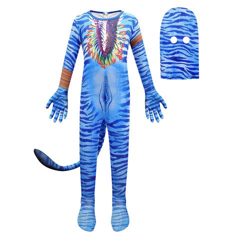 Avatar Costume for Kids Anime Costume Cosplay Jumpsuit Tights Bodysuit ...