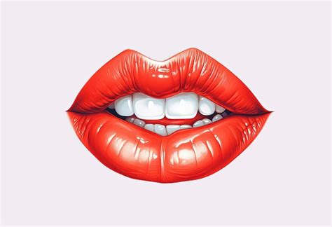 Premium AI Image An Isolated Illustration Of A Red Lip In The Style