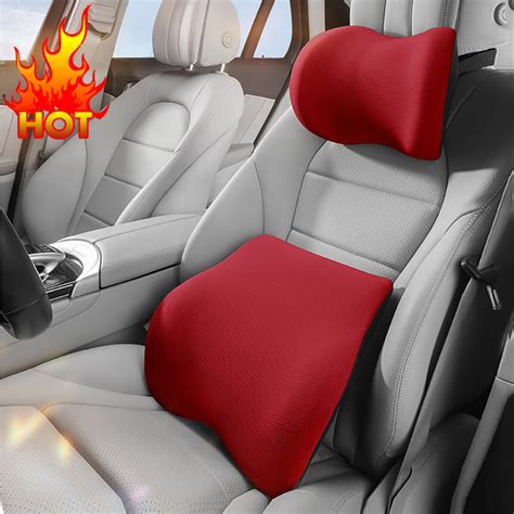 Almohada de algodón con memoria para asiento de coche cojín Lumbar