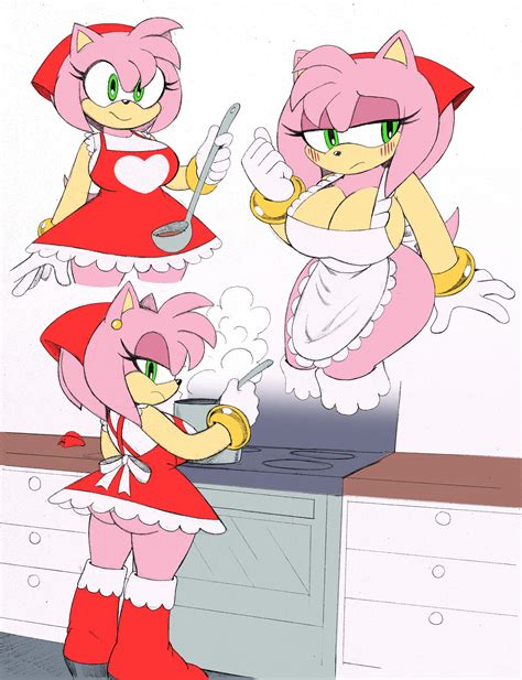 Rule 34 1girls Amy Rose Anthro Ass Big Breasts Blush Breasts Cooking