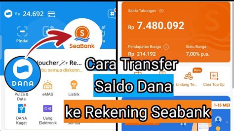 Cara Transfer Saldo Dana Ke Rekenening Seabank Youtube