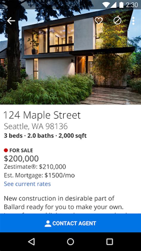 zillow find houses  sale apartments  rent  android