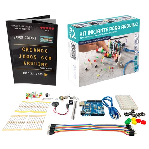 COMBO KIT Iniciante para Arduino Livro Físico Criando Jogos