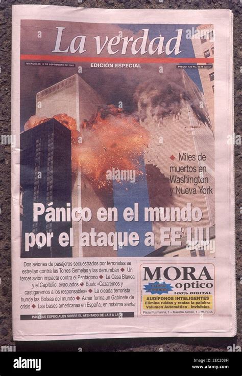 Portada Del Periodico La Verdad Ataque A Las Torres Gemelas 11 De