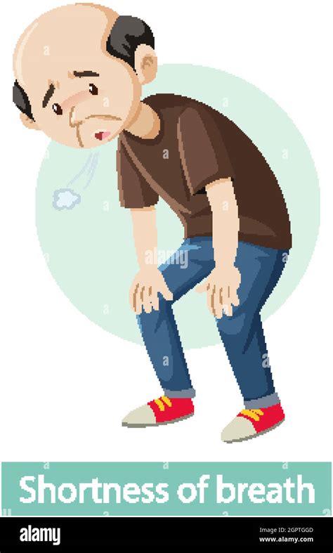 Cartoon Character With Shortness Of Breath Symptoms Stock Vector Image